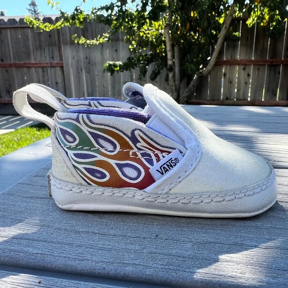 Baby VANS Slip-On V Crib Sparkle Flame Shoes